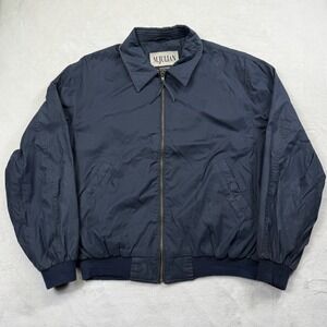 M. Julian Wilsons Mens Navy Full Zip Bomber Jacket Large Lightweight Vintage